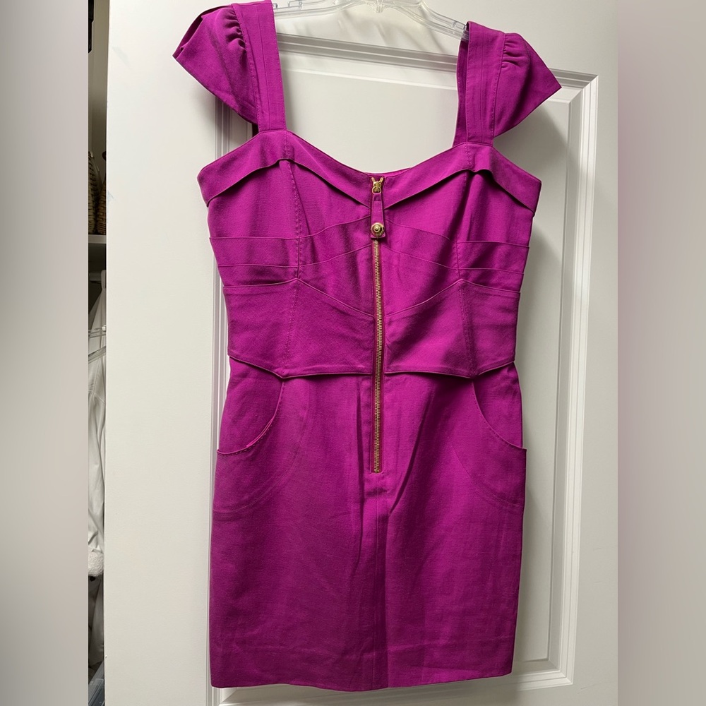 TEMPERLEY London EUC fuchsia mini dress size 10